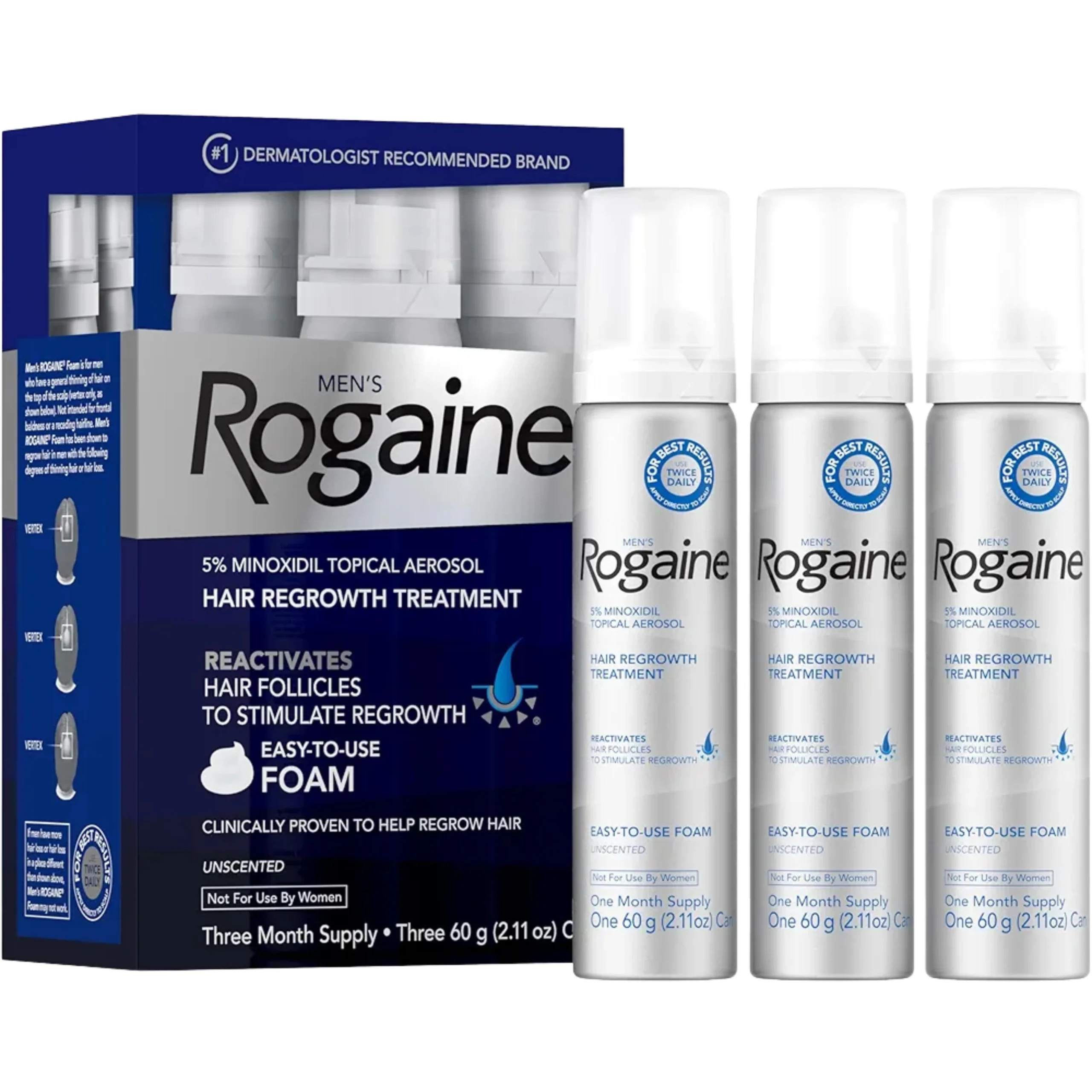 Original Men's Rogaine 5% Minoxidil Foam 3 Month Supply Price in Bangladesh
