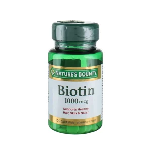 Nature's Bounty Biotin 1000mcg Supplement for Hair, Skin & Nails - 100 Tablets