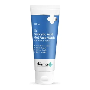 The Derma Co 1% Salicylic Acid Gel Face Wash for Active Acne - 100ml