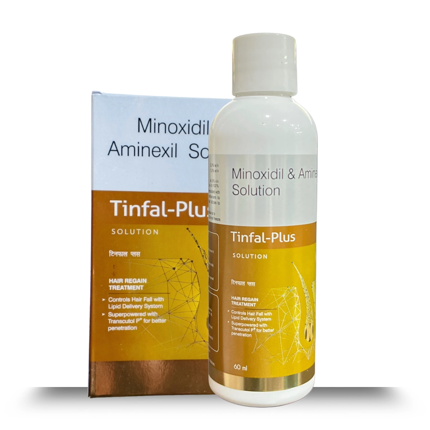 Tinfal-Plus Minoxidil & Aminexil Solution for Hair Regain (60ml)