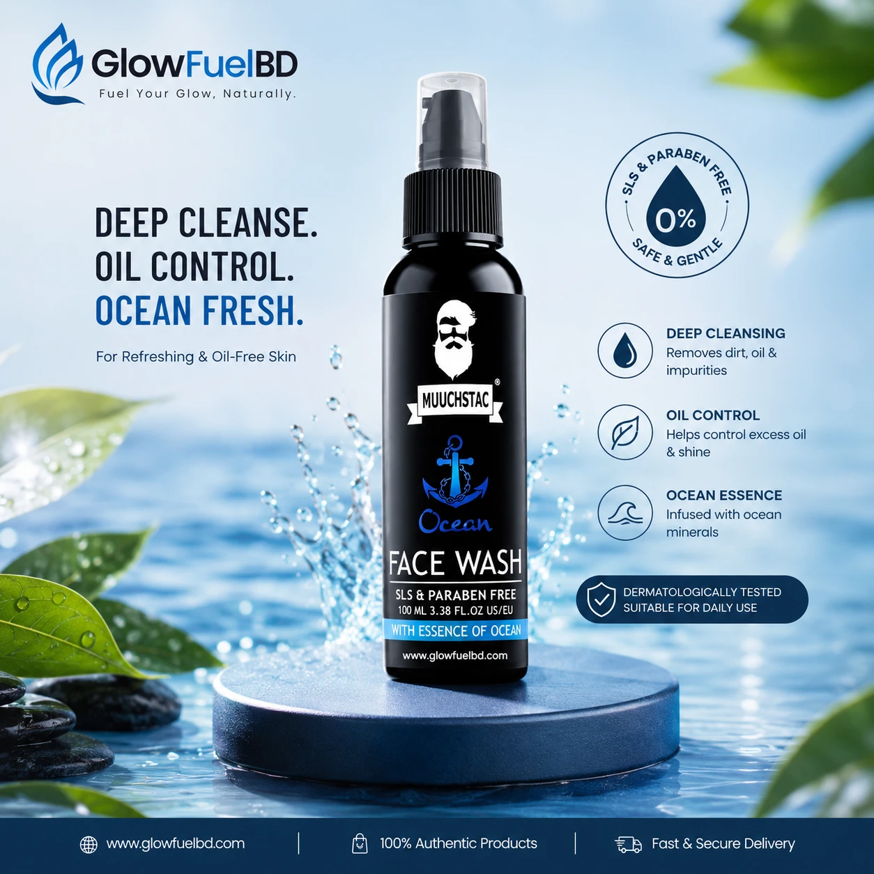 Muuchstac Face Wash for Men 100ml – Oil Control & Deep Cleansing Face Wash Price in Bangladesh - Image 6