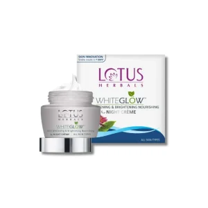 Lotus Herbals WhiteGlow Skin Whitening & Brightening Nourishing Night Crème – Advanced Overnight Skin Renewal Repair Cream