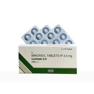 Lonitab 2.5 mg Minoxidil Tablets by Intas (30 Tablets) – Hair Loss Treatment & Regrowth Formula