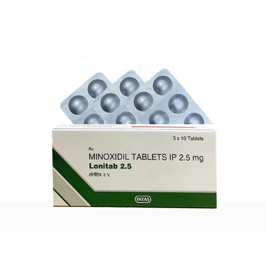 Lonitab 2.5 mg Minoxidil Tablets by Intas (30 Tablets) – Hair Loss Treatment & Regrowth Formula