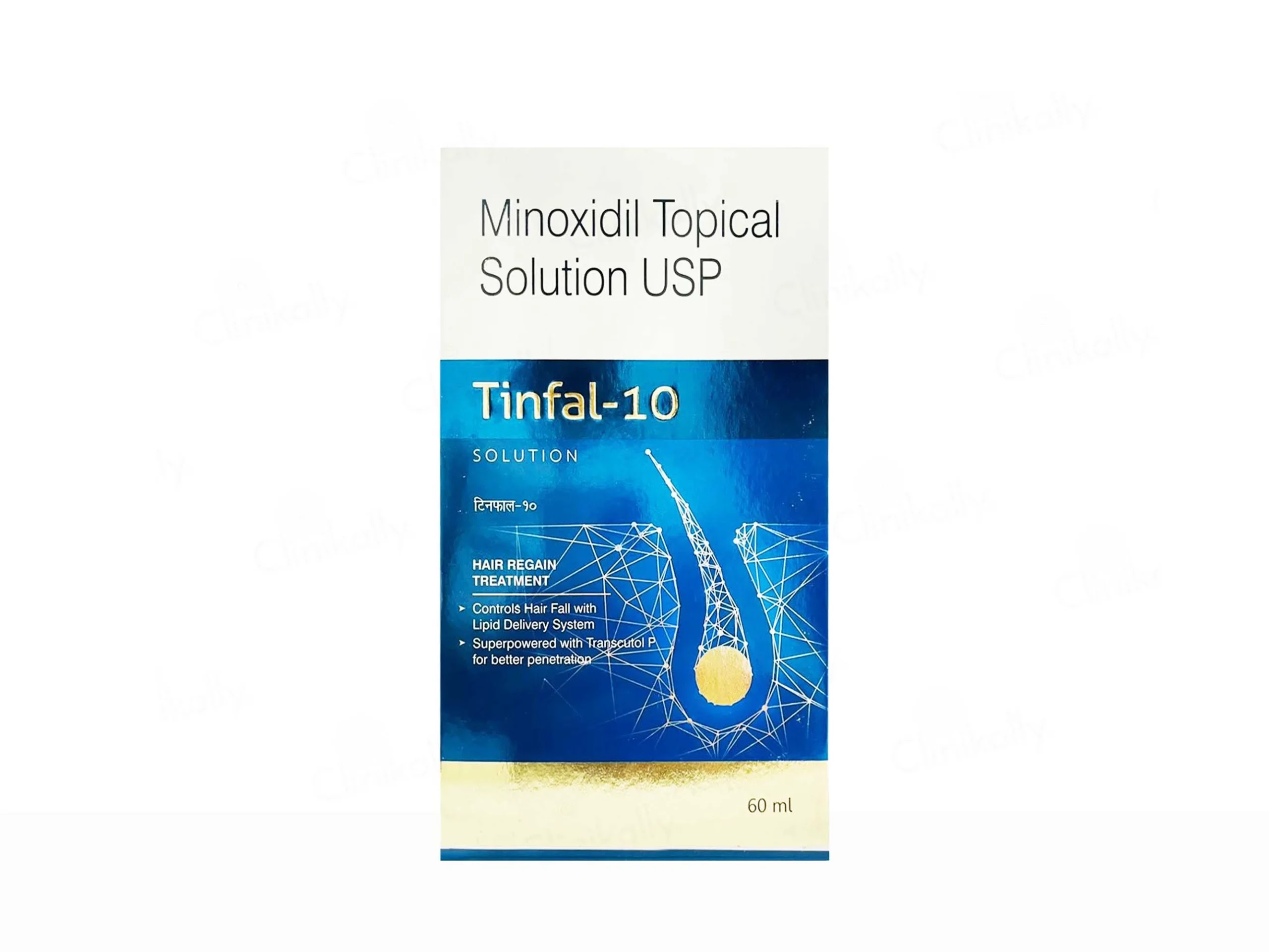 Tinfal-10 Minoxidil Topical Solution USP 10% (60ml) – Maximum Strength Hair Regain Treatment for Men