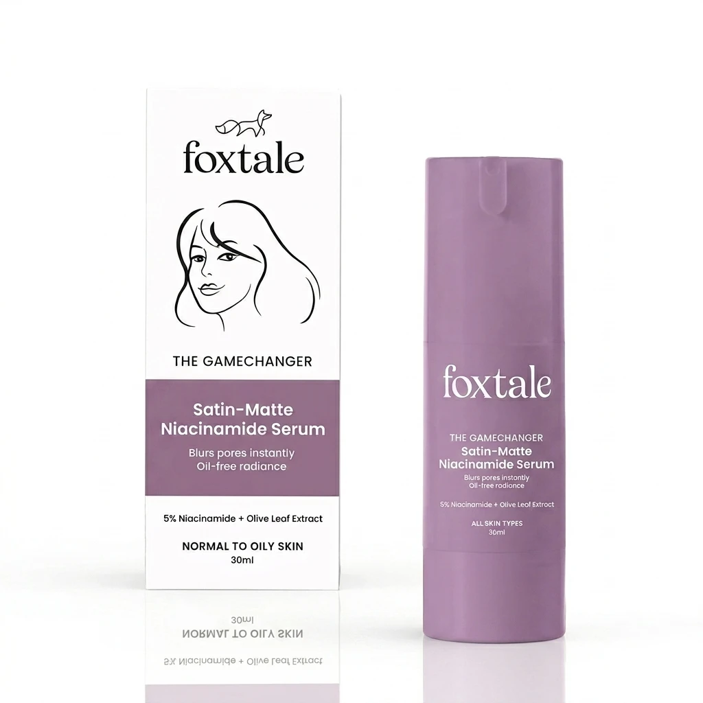 Foxtale The Gamechanger Satin-Matte Niacinamide Serum (30ml) – Blurs Pores & Oil-Free Radiance for Normal to Oily Skin - Image 2