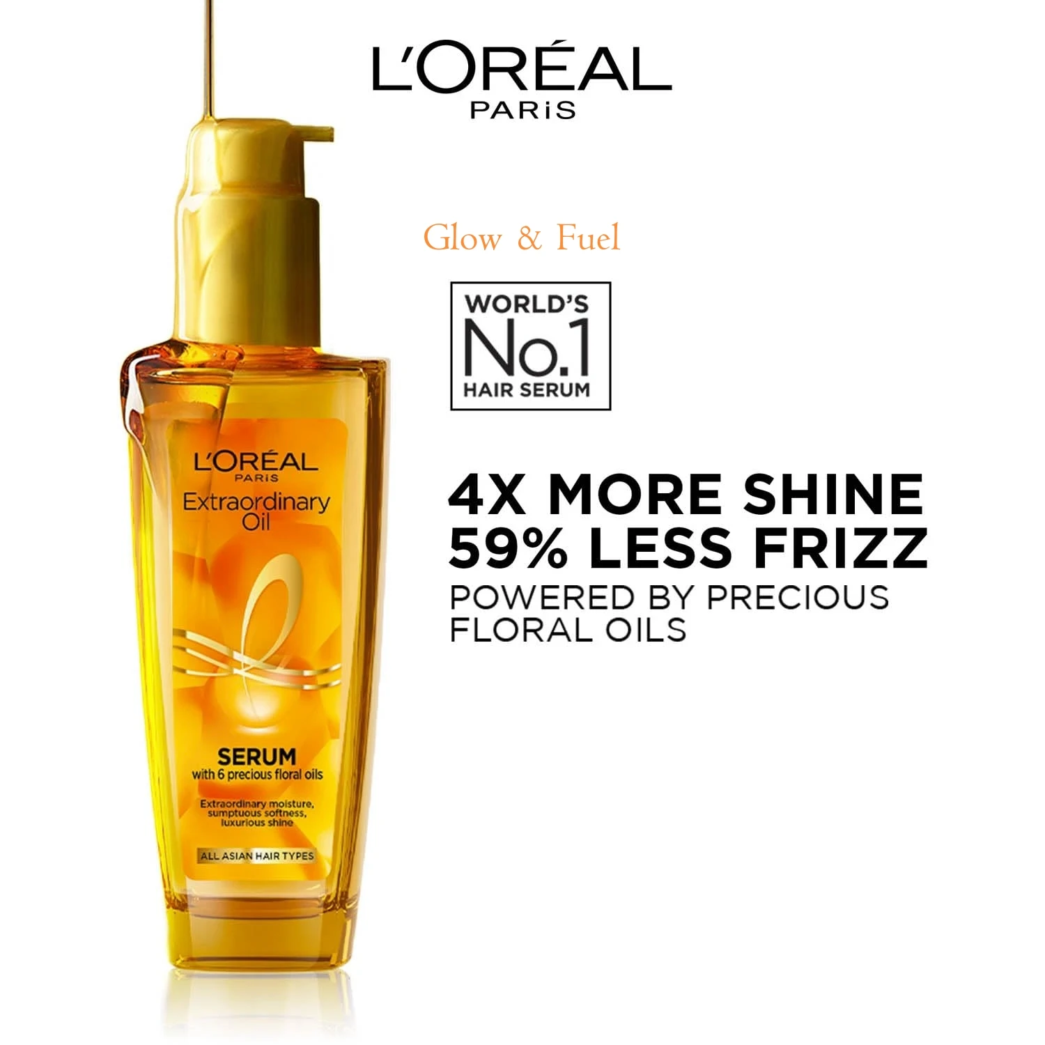 L'Oréal Extraordinary Hair Serum Price in BD – Original L'Oréal Paris Extraordinary Oil Hair Serum with 6 precious floral oils