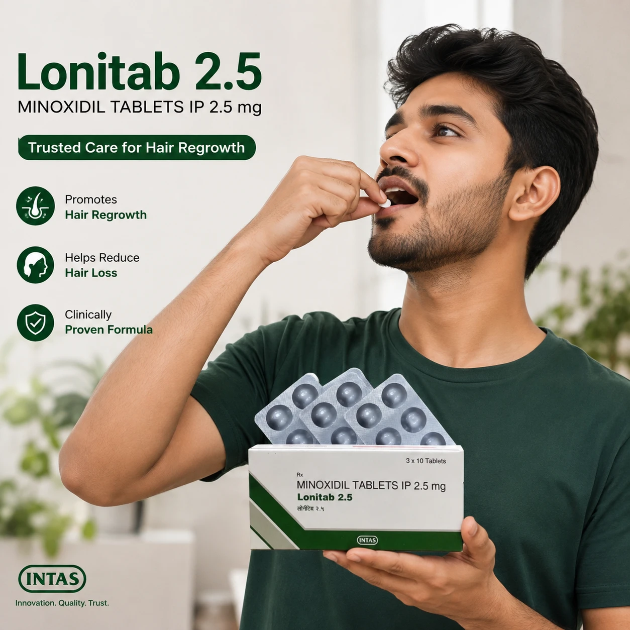 Lonitab 2.5 mg Minoxidil Tablets by Intas (10 Tablets) — GlowFuelBD - Image 4