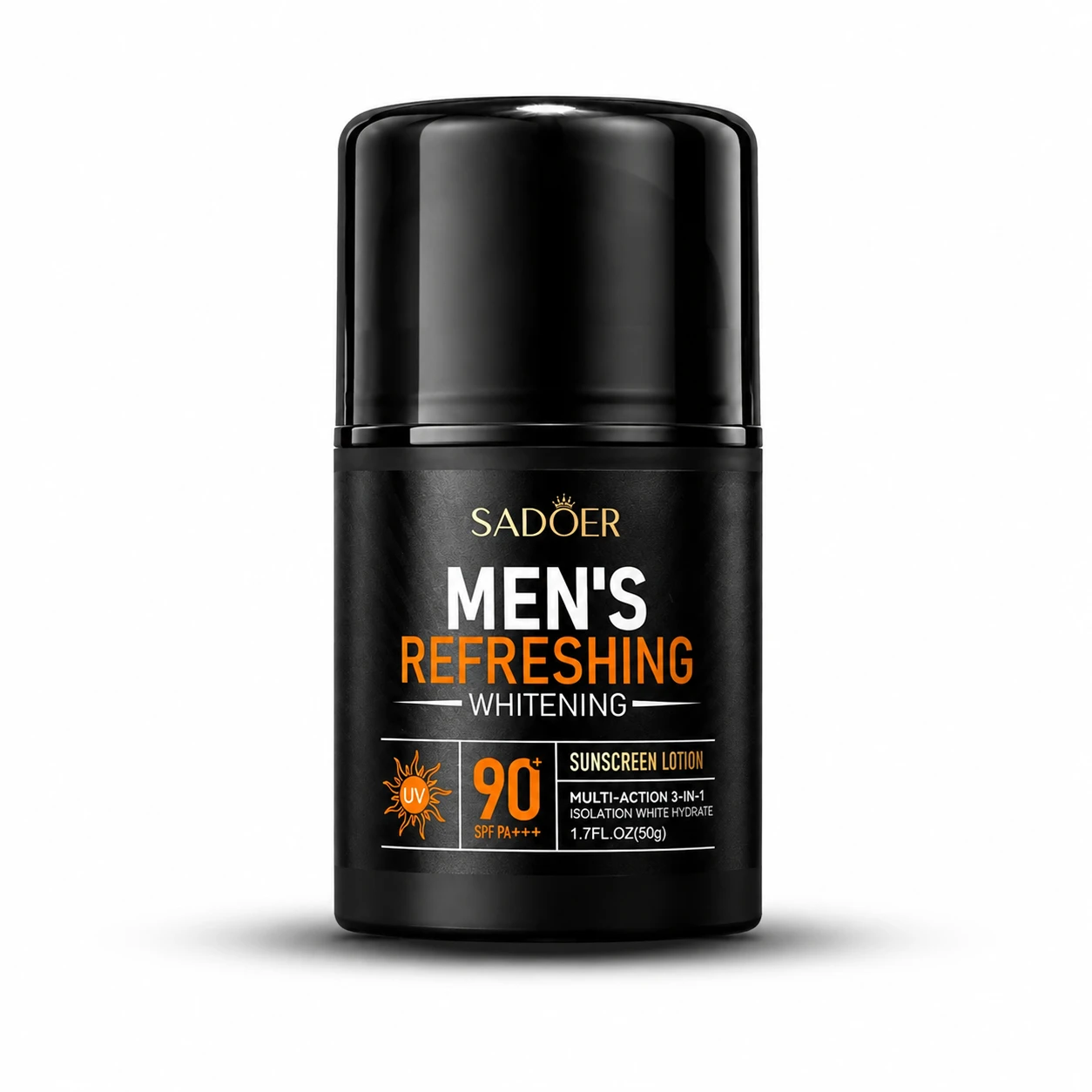 SADOER Men's Refreshing Whitening Sunscreen Lotion SPF 90 PA+++ 50g Bottle