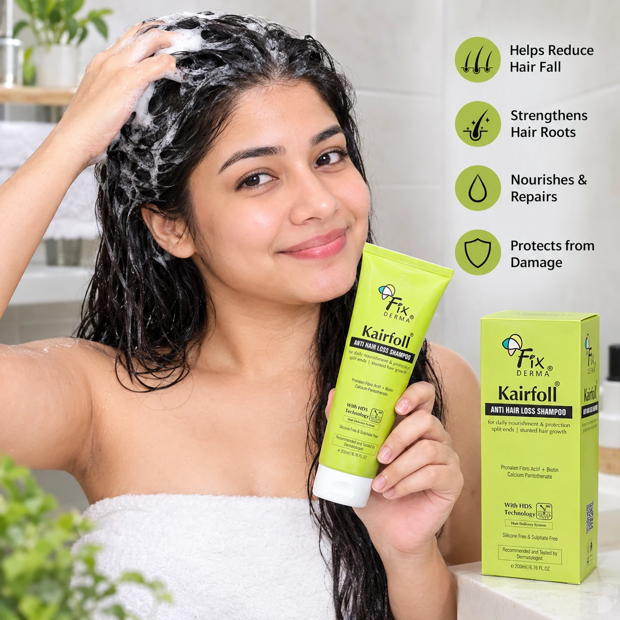 Fixderma Kairfoll Anti Hair Loss Shampoo (200ml) - Image 4