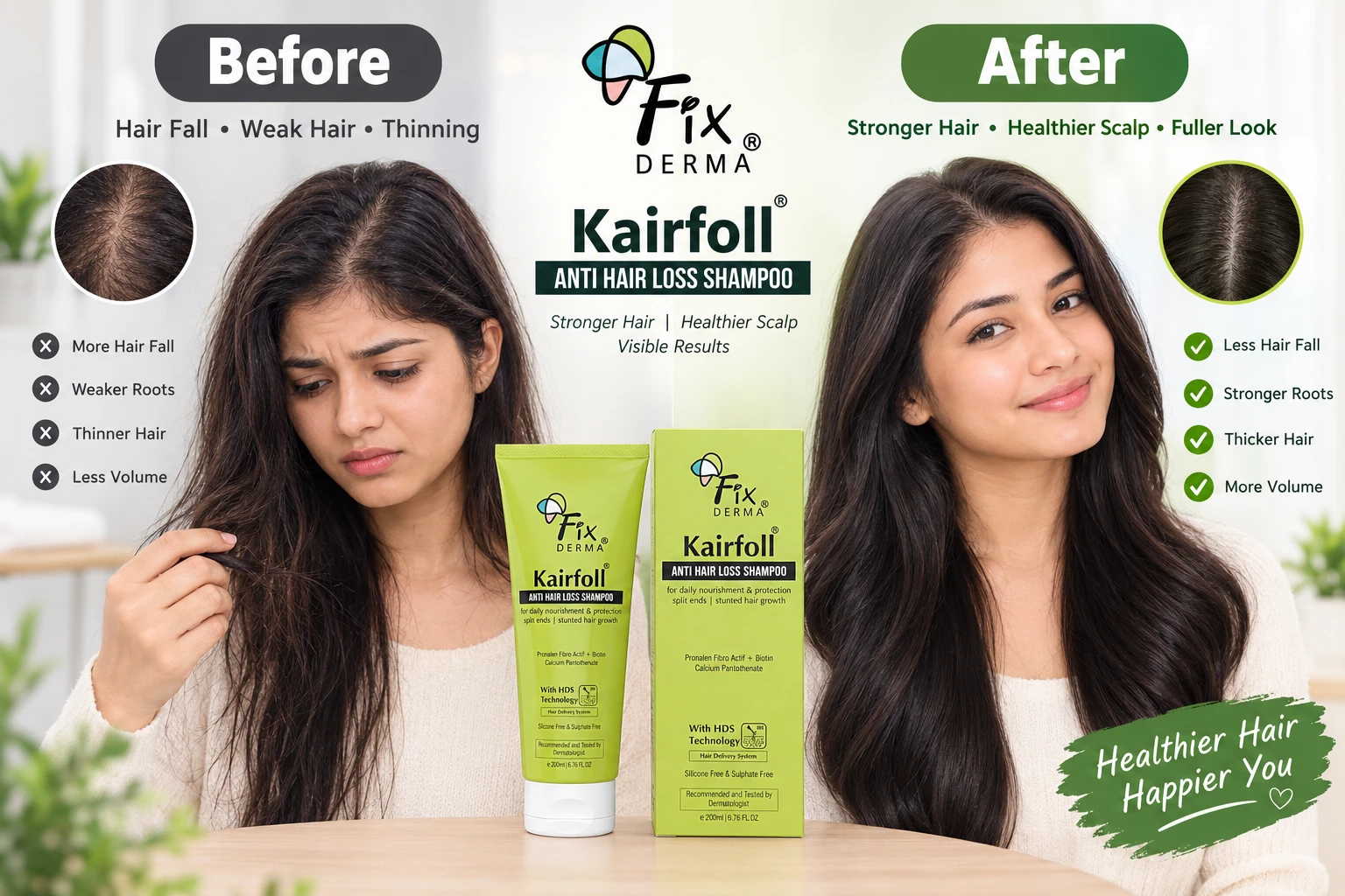 Fix Derma Kairfoll Anti Hair Loss Shampoo for hair fall and thinning hair