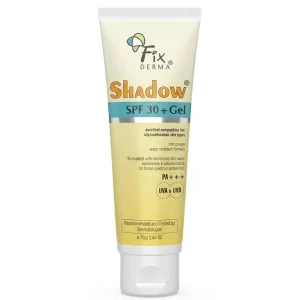 Fixderma Shadow Sunscreen Gel For Oily Acne Prone Skin SPF30+ PA+++(75g)