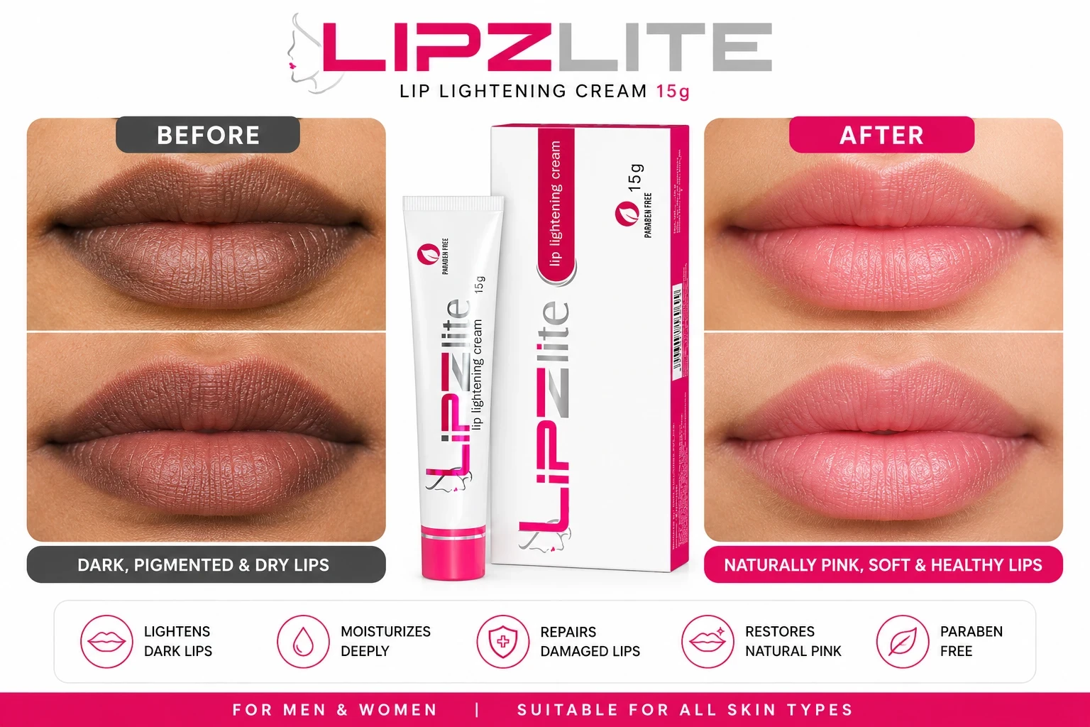 Lipzlite Price in Bangladesh – realistic lip brightening results over 6-8 weeks