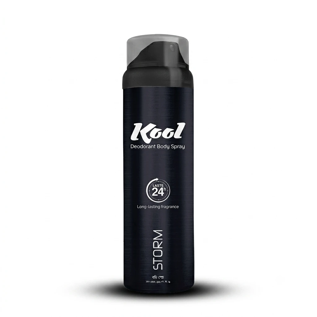Kool Storm Deodorant Body Spray 150ml - Long Lasting Freshness | 48H Odor Protection for Men | Cool & Masculine Fragrance