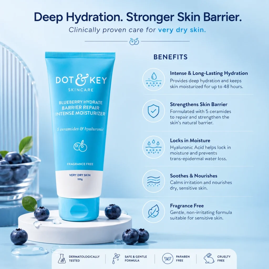 Ceramides and hyaluronic acid ingredients in Dot & Key moisturizer Bangladesh