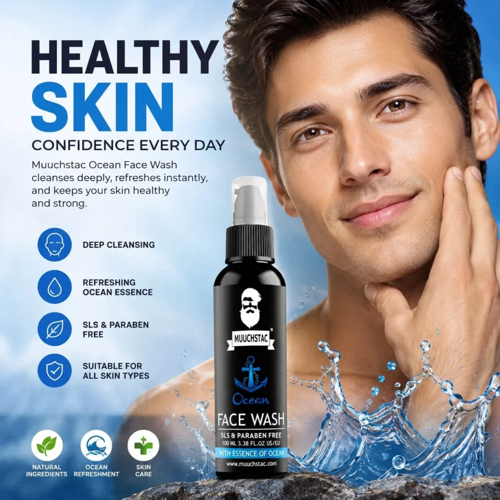 Muuchstac Face Wash Benefits for men achieving healthy skin and deep cleansing