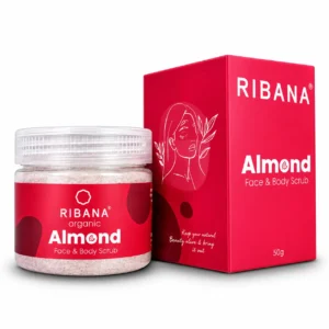 RiBANA Almond Face & Body Scrub – 50gm | Gentle Exfoliation with Natural Nourishment