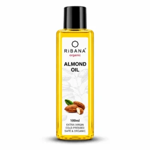 RiBANA Organic Sweet Almond Oil - 100% Pure Cold-Pressed - 100ml