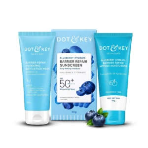 Dot & Key Blueberry Hydrate Barrier Repair Combo – Face Wash, Sunscreen SPF 50+ PA++++ & Intense Moisturizer